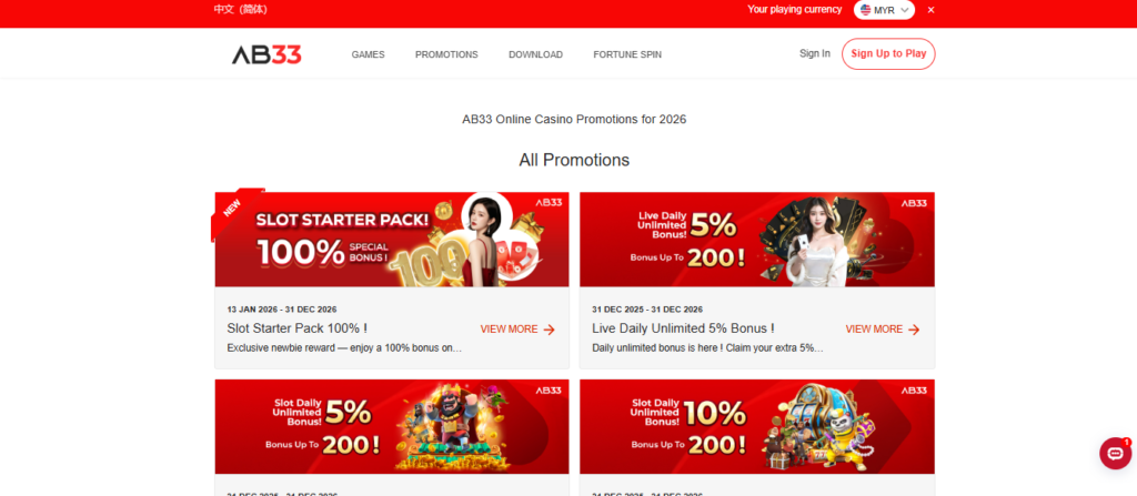 ab33 casino - Bonuses and Promotions