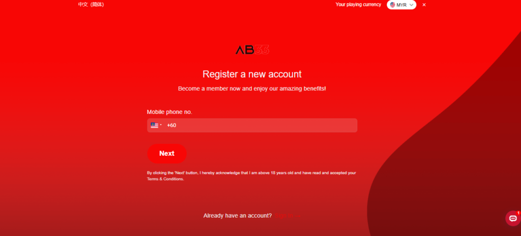 ab33 casino - register