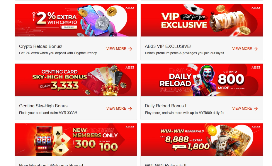 ab33 casino bonus and promotions